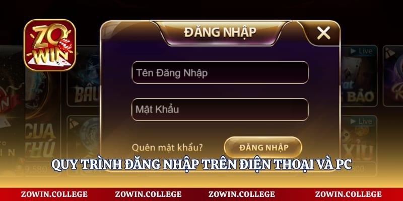 Quy trình đăng nhập trên điện thoại và PC